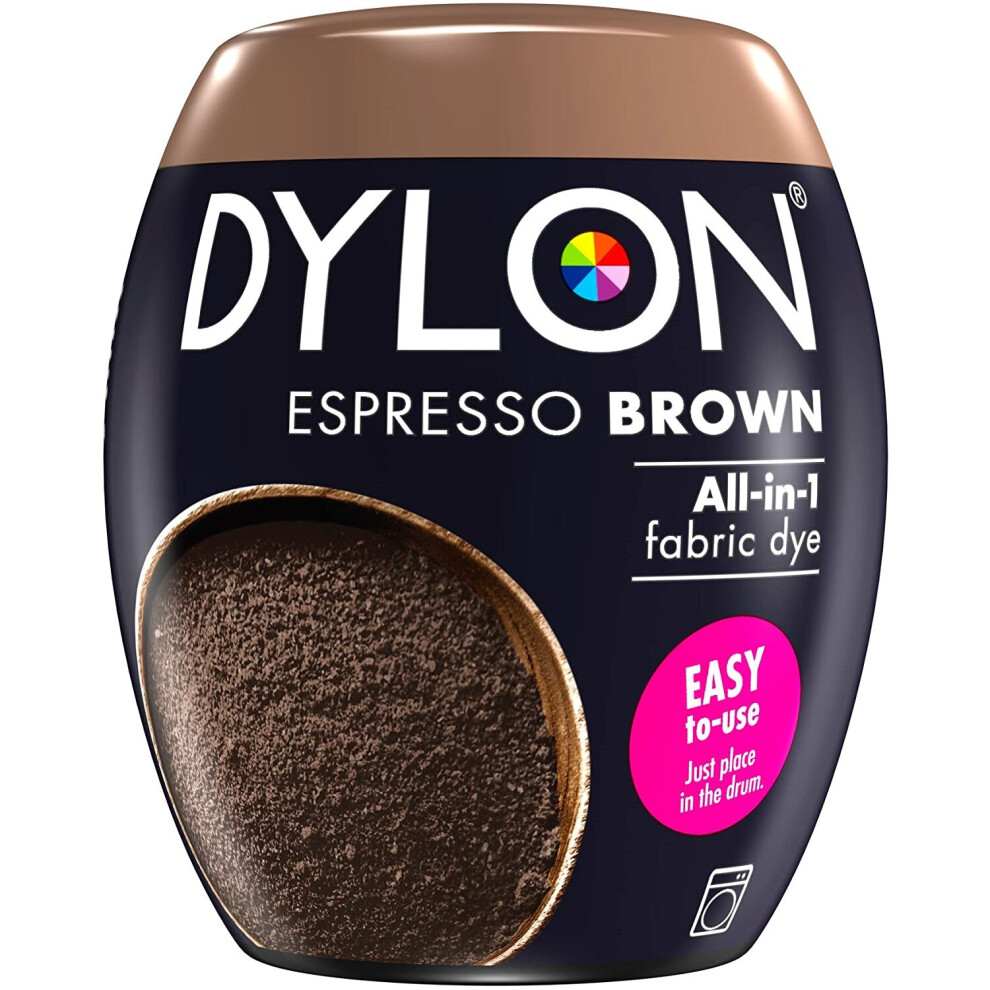 (Espresso Brown) DYLON Washing Machine Fabric Dye Pod for Clothes, 350g