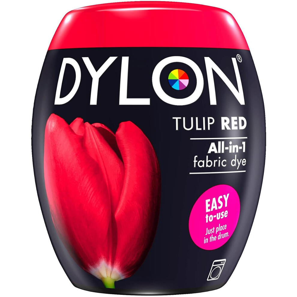 (Tulip Red) DYLON Washing Machine Fabric Dye Pod for Clothes, 350g