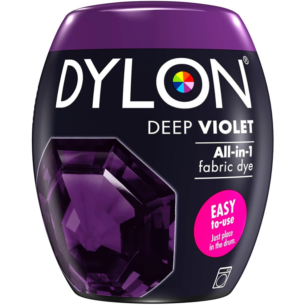 (Deep Violet) DYLON Washing Machine Fabric Dye Pod for Clothes, 350g