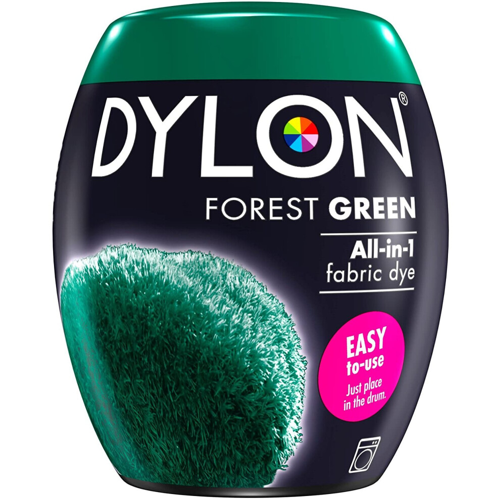 (Forest Green) DYLON Washing Machine Fabric Dye Pod for Clothes, 350g