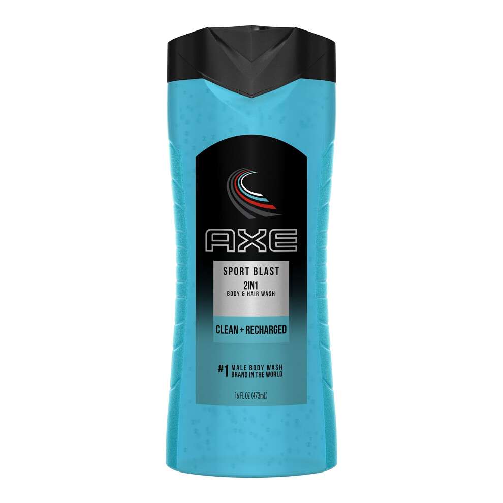 AXE 2 in 1 Body Wash and Shampoo for Men, Sport Blast, 16 oz