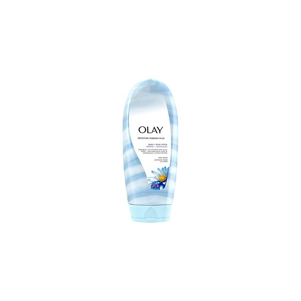 Olay Moisture Ribbons Plus Shea + Blue Lotus Body Wash, 18 oz