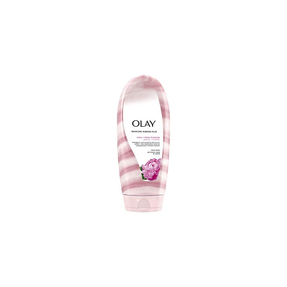 Olay, Moisture Ribbons Plus Body Wash, Shea + Notes of Peony Blossom, 18 fl oz (532 ml)