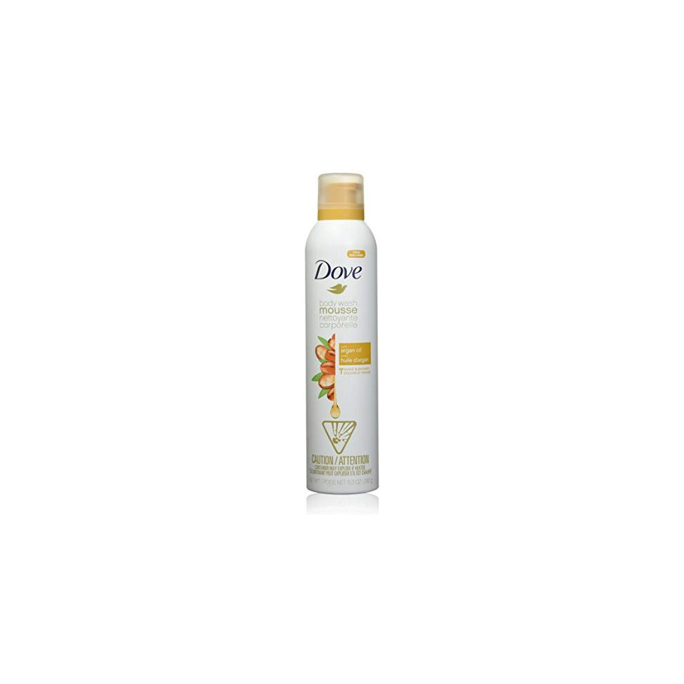 Dove Body Wash Mousse with Argan Oil Effectively Washes Away Bacteria While Nourishing Your Skin 10.3 oz