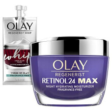 Olay Regenerist Retinol 24 Max Moisturizer, Retinol 24 Max Night Face Cream, Oz + Whip Face Moisturizer Travel/Trial…