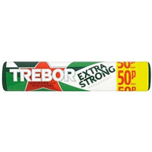 Trebor Extra Strong Peppermint 50p Mints Roll 41.3g (Pack of 40 x 41g)