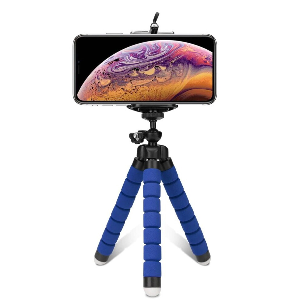 (Blue) Mini Flexible Tripod Holder Stand Mount For Mobile Phone / Digital Camera Blue 7437021710770