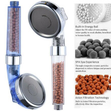 (White) 300% High Turbo Pressure 40% Water Saving Laser Ionic 3 Filters Shower Head