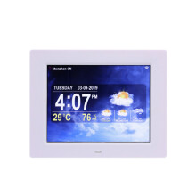 (White) Wi-Fi Digital Day Clock LED Calendar Dementia Alarm Time Date Month Memory
