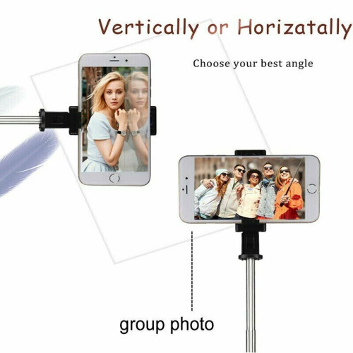 (Black) 4 in 1 Bluetooth Selfie Stick Tripod Phone Holder Wireless Remote Extendable UK 2