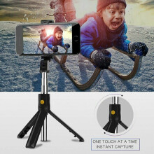 (Black) 4 in 1 Bluetooth Selfie Stick Tripod Phone Holder Wireless Remote Extendable UK