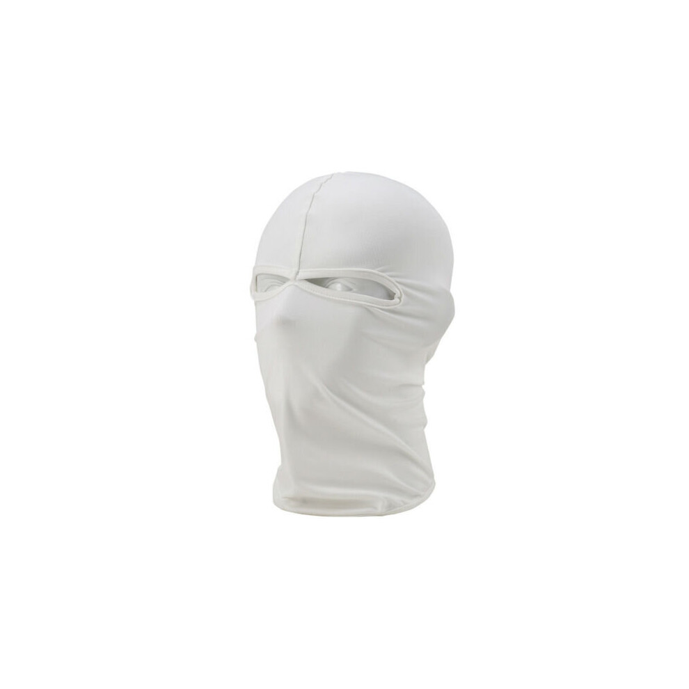 (White) Ski Balaclava Full Face Mask Motorcycle Under Helmet Snood Windproof Plain Neck White 683546247254