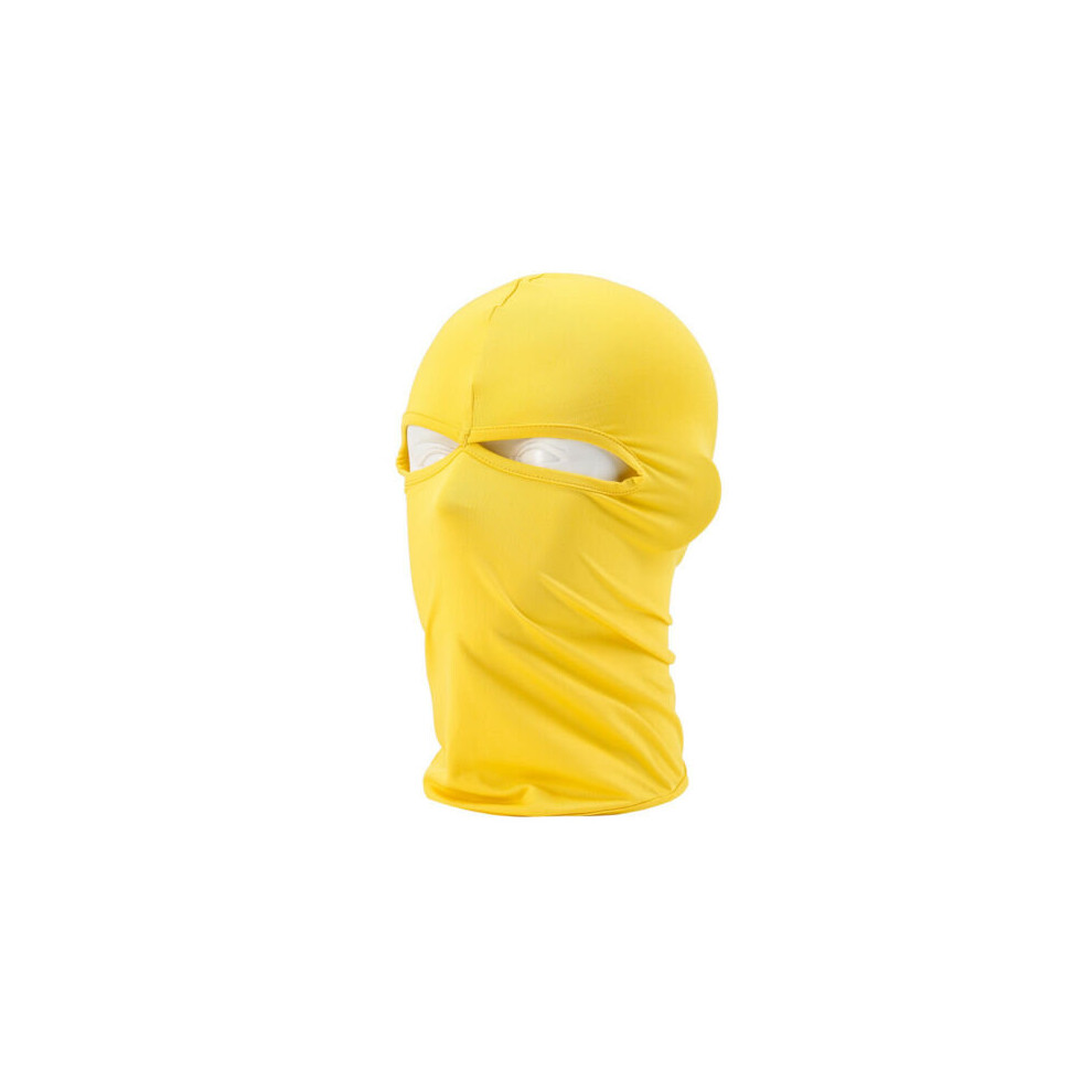 (Yellow) Ski Balaclava Full Face Mask Motorcycle Under Helmet Snood Windproof Plain Neck Yellow 683546247230
