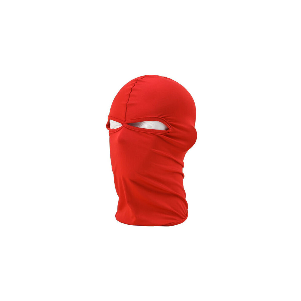 (Red) Ski Balaclava Full Face Mask Motorcycle Under Helmet Snood Windproof Plain Neck Red 683546247322