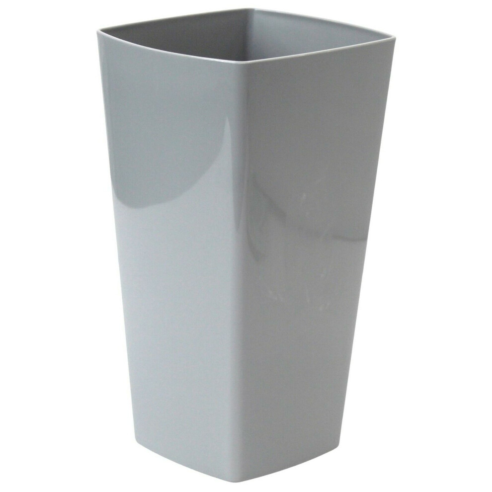 26cm Tall Grey Planter Square Plant Pot Indoor / Outdoor Use