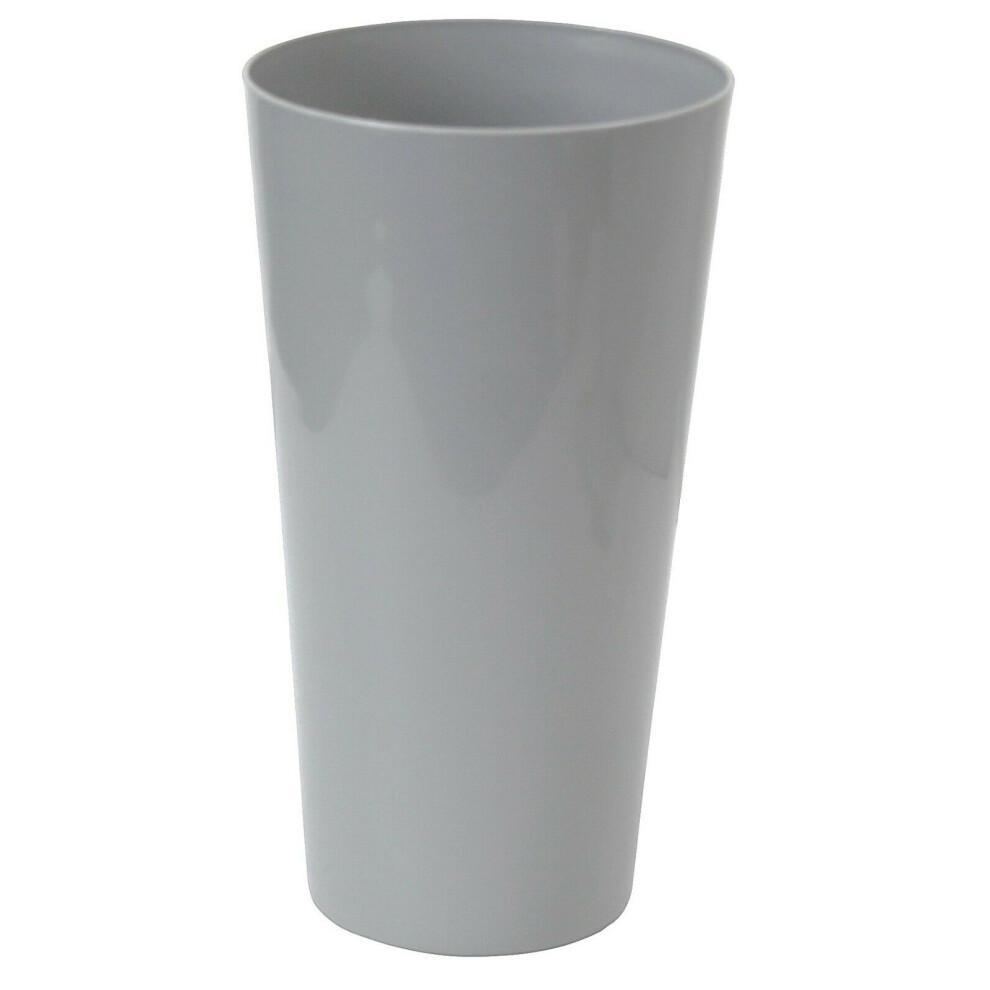 33cm Tall Grey Planter Round Plant Pot Indoor / Outdoor Use