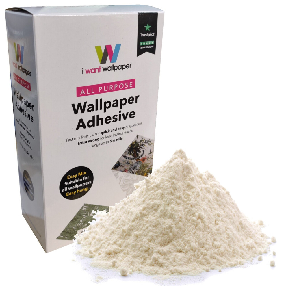 I Want Wallpaper All Purpose Wall Paste Adhesive Paper Glue Hangs upto 5.6 Rolls