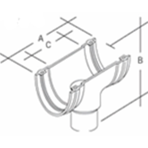 Marley Deepflow ROD10 Gutter Running Outlet 68MM SPIGOT Grey 1