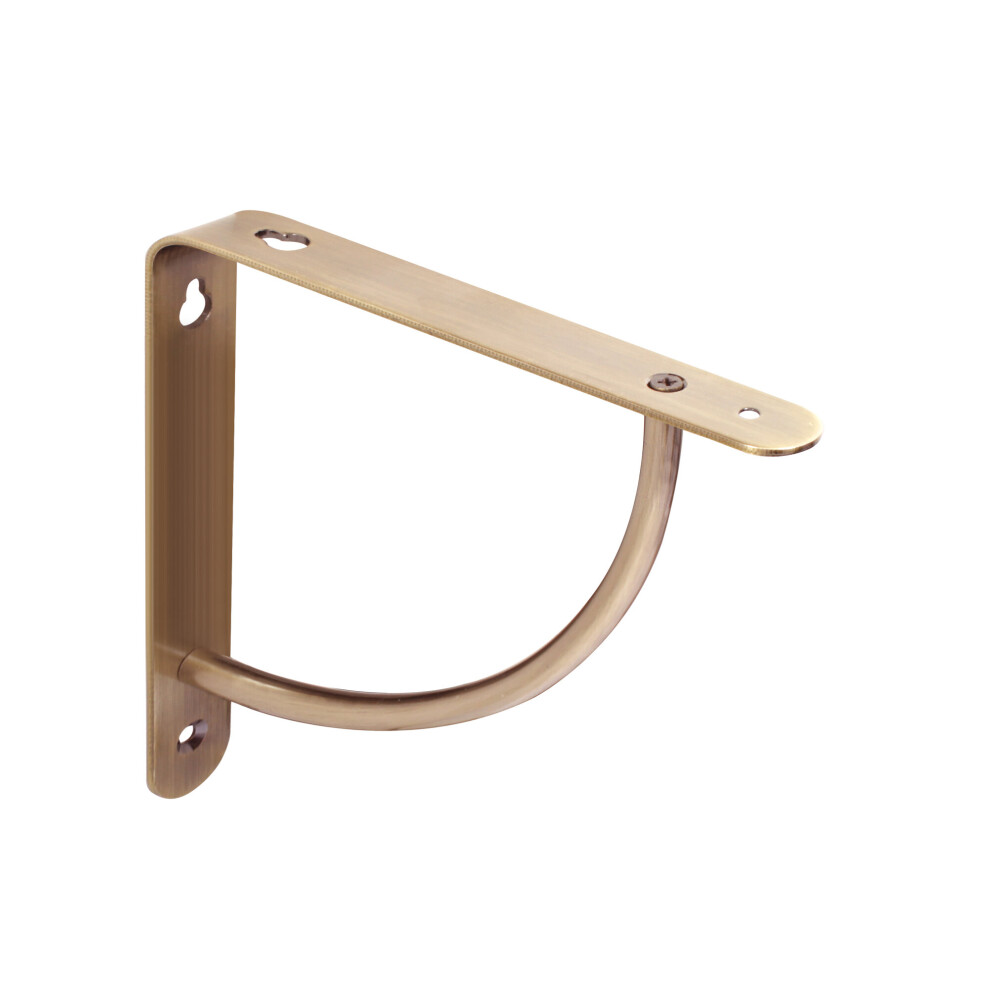 Set of 4 Cove Shelf Brackets, Brushed Brass Shelf Bracket 180 x 180mm
