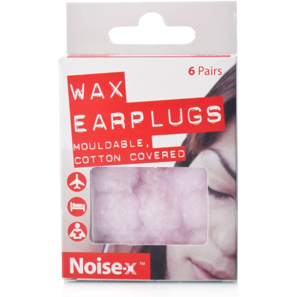 Noise-X Earplugs Wax Cotton 6Pr X 6