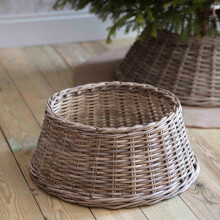 Christmas Floor Cover Tree Base Wicker Skirt Stand Willow Wood Rattan