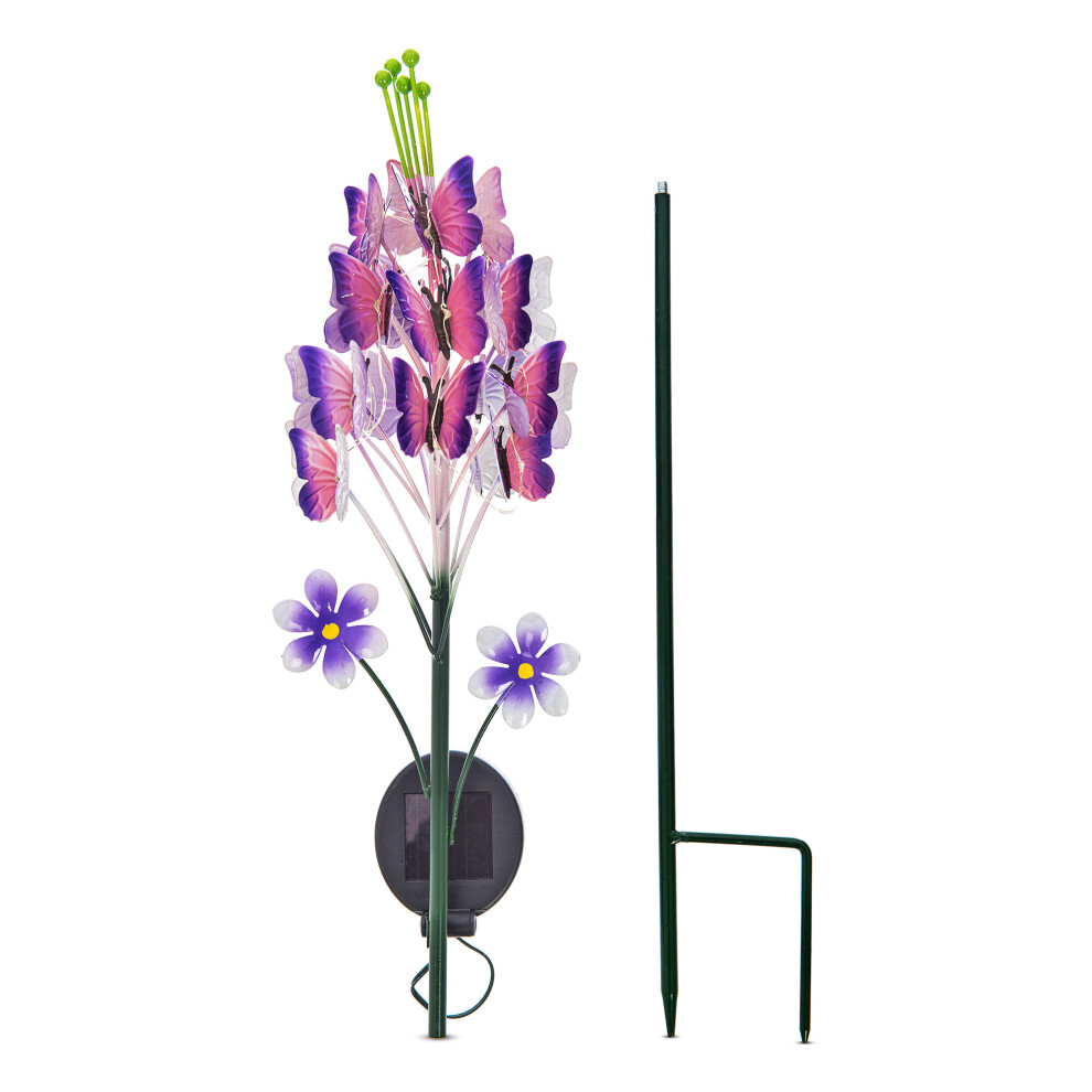 Solar Powered Stake Light with Rechargeable Battery IP44 Waterproof Casing
