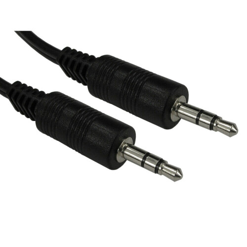 Budi 3.5mm Jack To Jack AUX Audio Cable 1.2m Long - Black 1