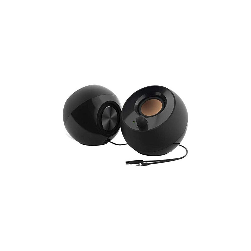 Creative Pebble 2.0 USB-Powered Desktop Speakers with Far-Field Drivers and Passive Radiators for Pcs and Laptops (Black)