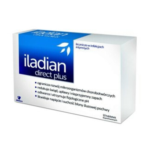 Iladian Direct Plus Vaginal Tablets – 10 Capsules – Relief from Infections, Itching, Odor & Dryness