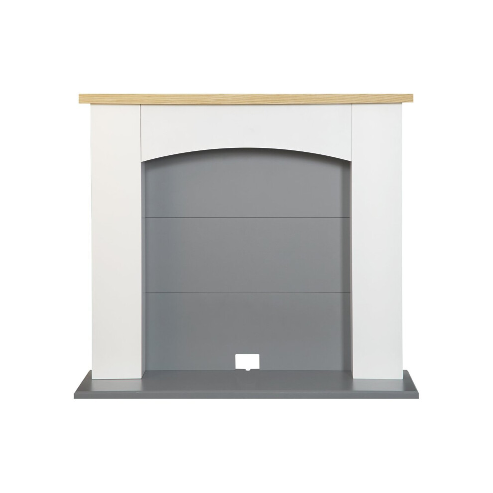 Adam Huxley Electric Stove Fireplace in Pure White & Grey, 39 Inch