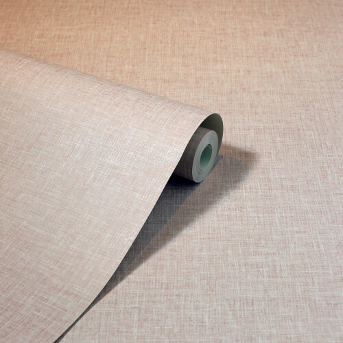 Arthouse Arthouse Linen Effect Plain Textured Rose Pink Wallpaper Stripe Shimmer Metallic