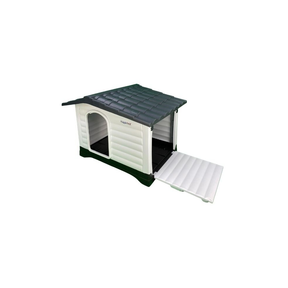 (Grey Roof) HugglePets Plastic Dog Kennel With Ramp