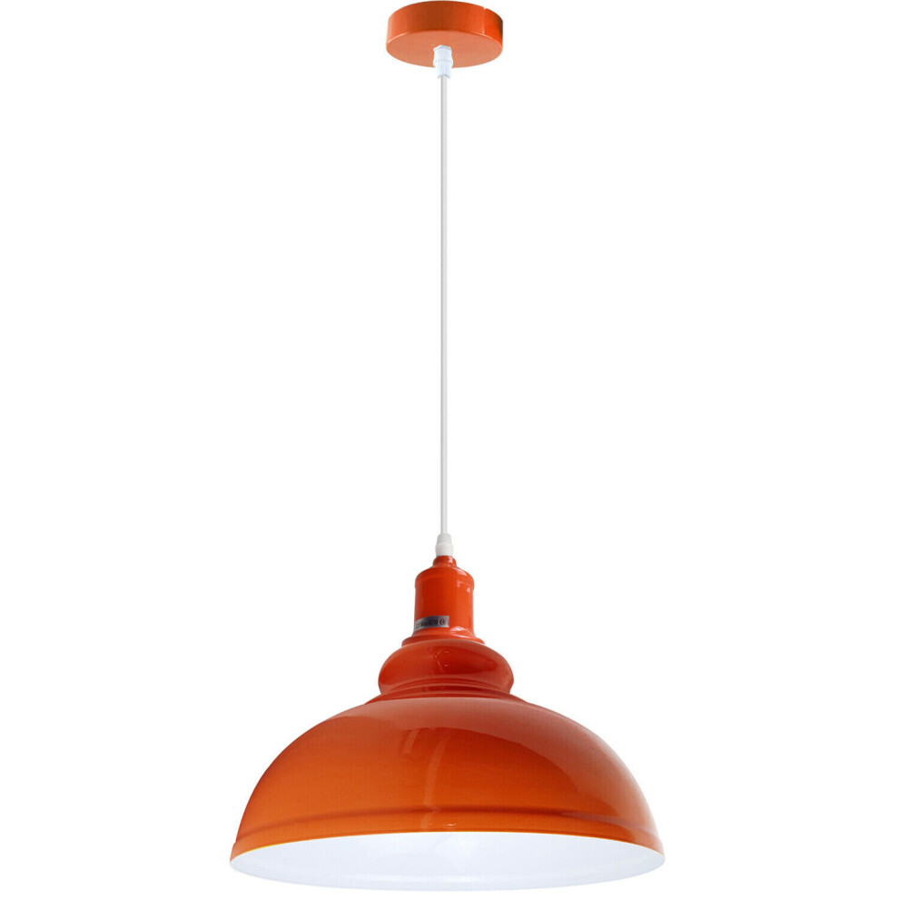 (Orange Metal Vintage Industrial Loft Style Ceiling Pendant Light Shades Lampshade (Bulb is not included)) Vintage Industrial Light Shades Loft Style