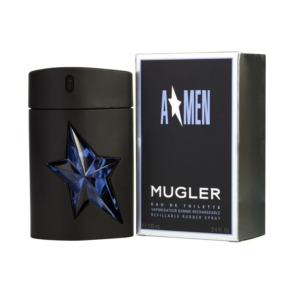 Mugler Angel Men 100ml EDT Spray In Rubber Flask