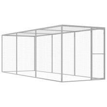 vidaXL Cat Cage 4.5x1.5x1.5m Galvanised Steel Outdoor Small Animal Pet House
