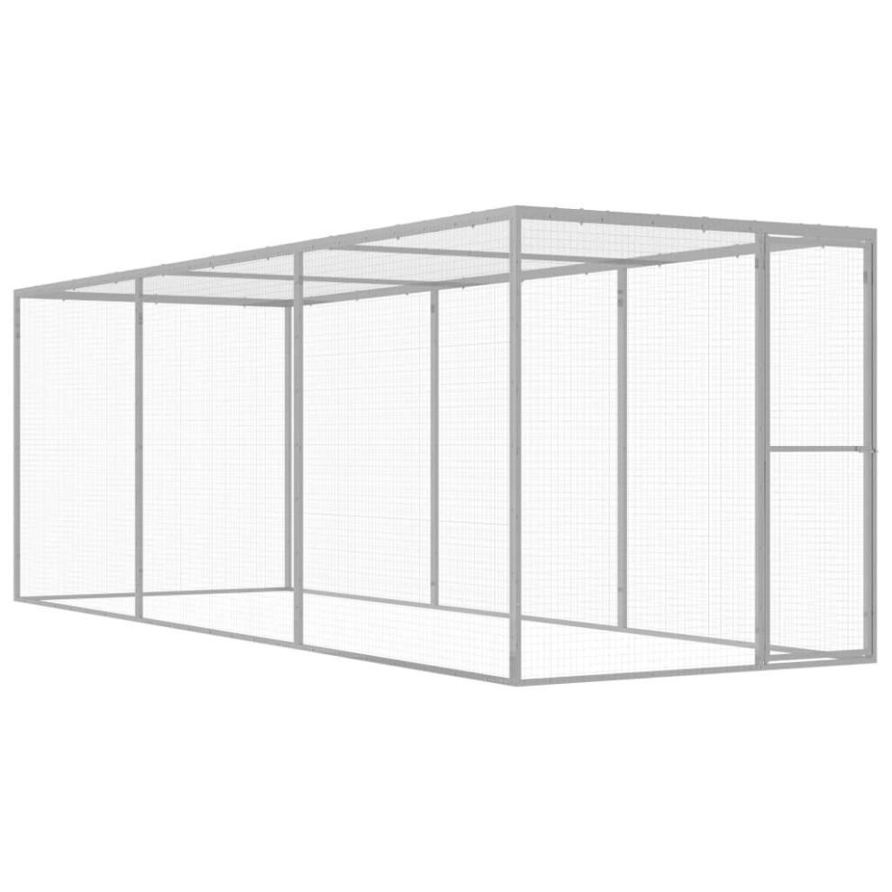 vidaXL Cat Cage 4.5x1.5x1.5m Galvanised Steel Outdoor Small Animal Pet House