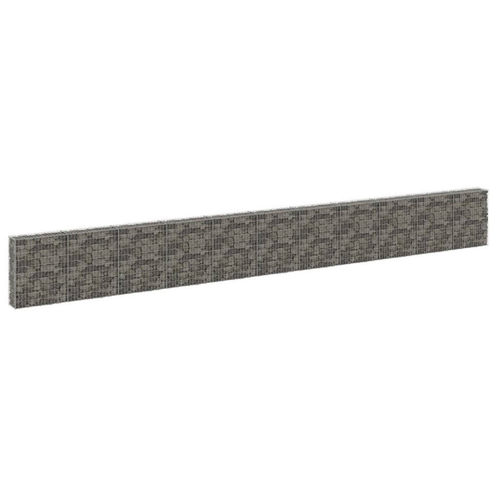 Vidaxl Gabion Wall With Covers Galvanised Steel 900 Cm Stone Barrier Outdoor