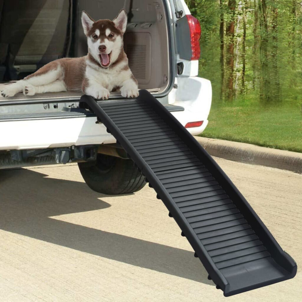 vidaXL Folding Dog Ramp Black Pet Furniture Cat Dog Doggy Bridge Puppy Ramp