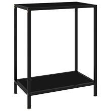vidaXL Console Table Black Tempered Glass Accent End Side Coffee Hall Table