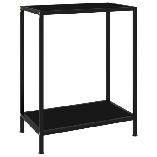 VidaXL vidaXL Console Table Black Tempered Glass Accent End Side Coffee Hall Table