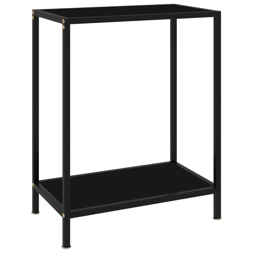 Vidaxl Console Table Tempered Glass Accent End Side Coffee Hall Table Black