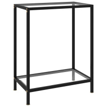 vidaXL Console Table Transparent Tempered Glass Accent End Side Coffee Table