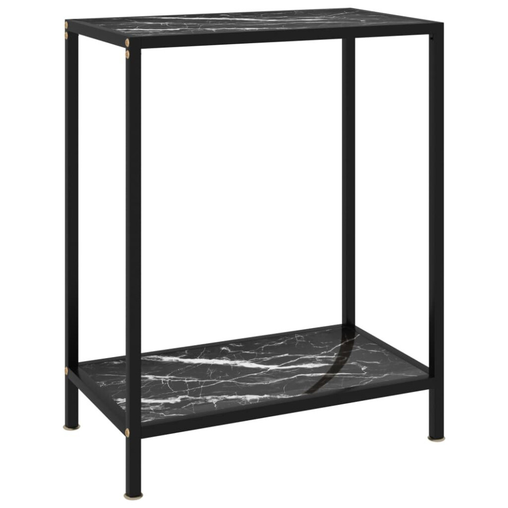 vidaXL Console Table Black Tempered Glass Accent End Side Coffee Hall Table