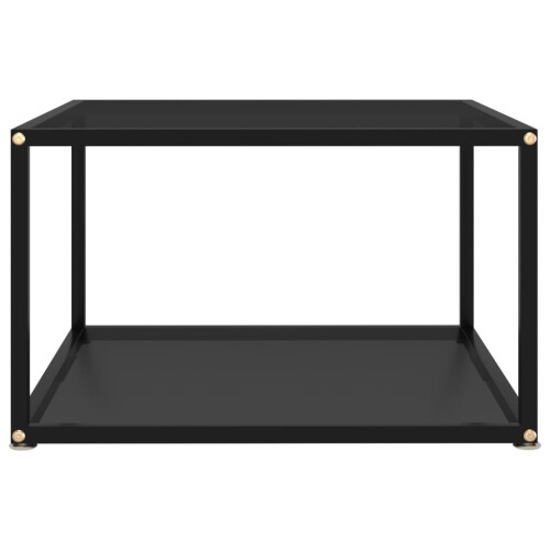 VidaXL vidaXL Tea Table Black 60 cm Tempered Glass Accent Coffee Couch Console Table 1