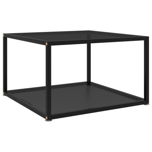 VidaXL vidaXL Tea Table Black 60 cm Tempered Glass Accent Coffee Couch Console Table