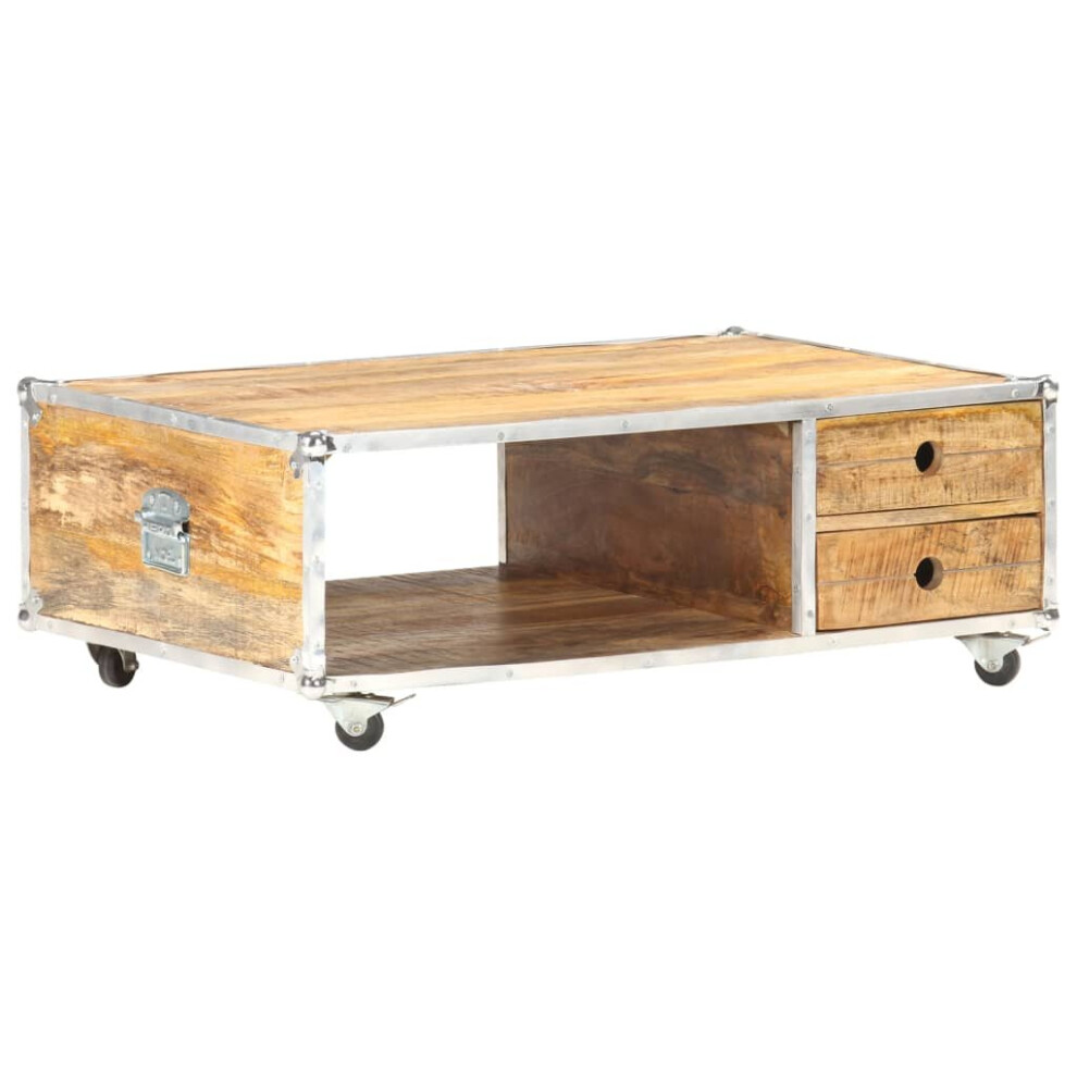 vidaXL Solid Rough Mango Wood Coffee Table Side Desk Living Room Furniture