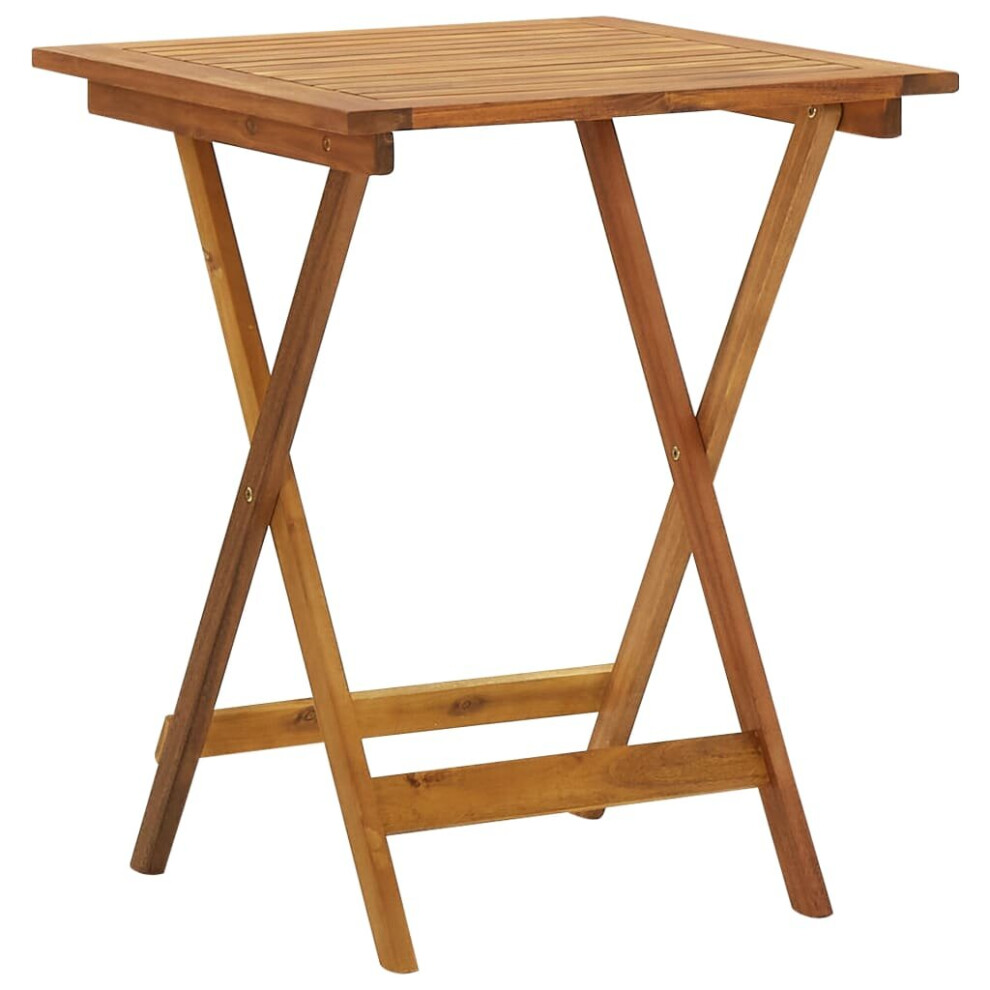 Vidaxl Solid Acacia Wood Folding Garden Table 60 Cm Wooden Dining Side Table