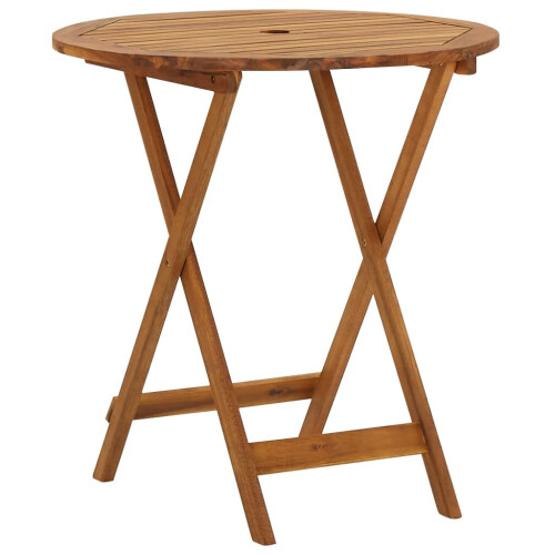 VidaXL vidaXL Solid Acacia Wood Folding Garden Table 70 cm Wooden Dining Side Table