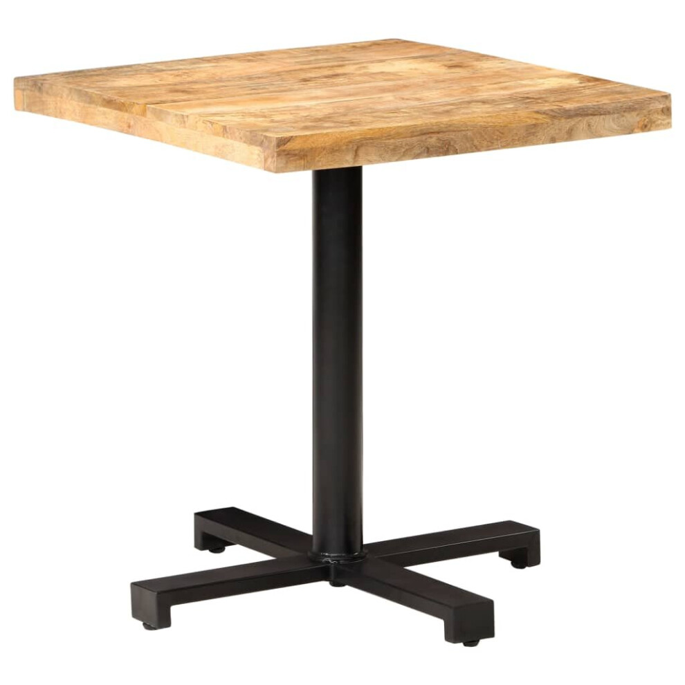 vidaXL Rough Mango Wood Bistro Table Square 70x70x75cm Wooden Dining Table