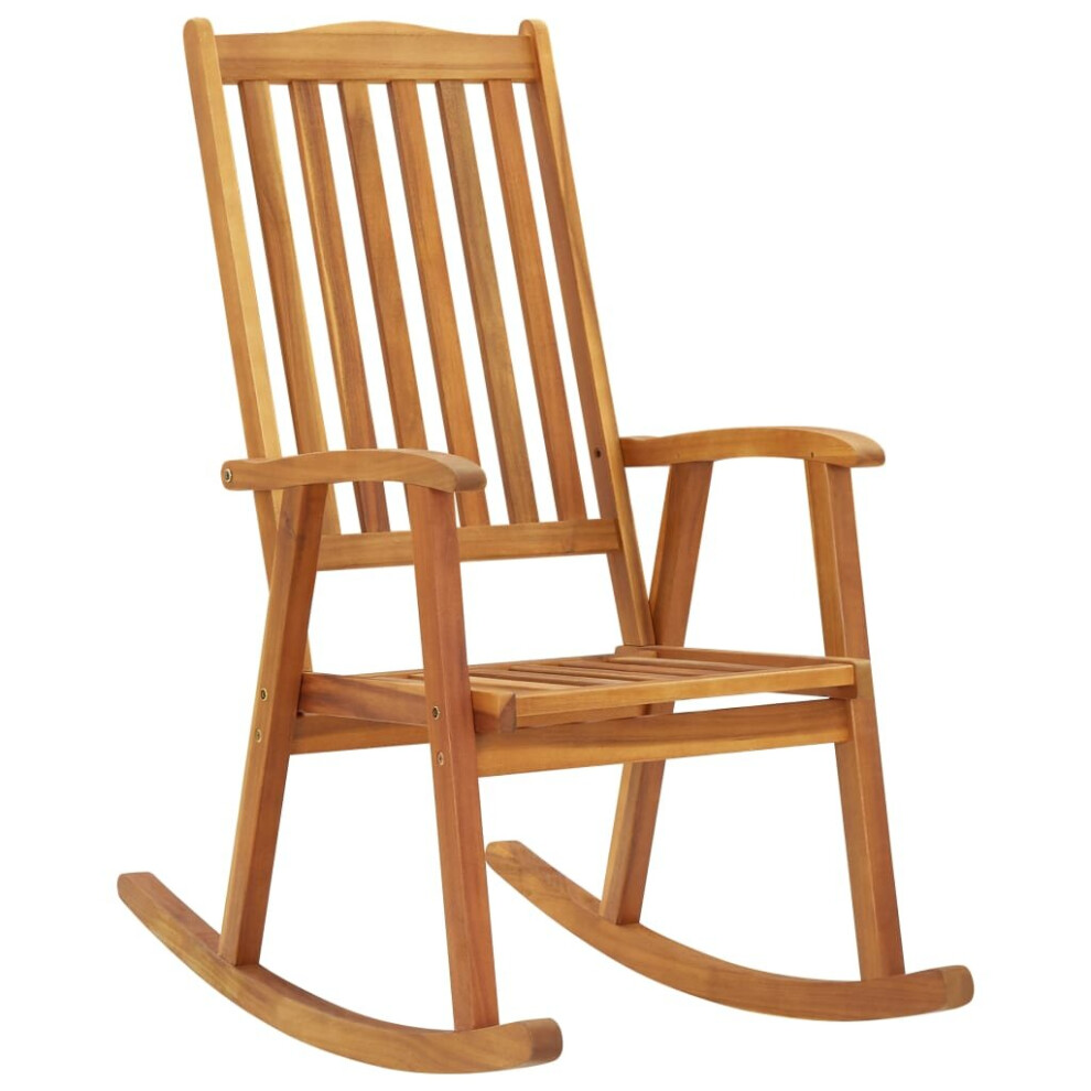 vidaXL Solid Acacia Wood Rocking Chair Garden Patio Wooden Rocker Lounge Seat